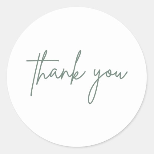 Simple Thank You Wedding Invitation Round Sticker