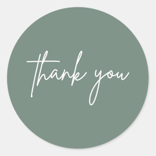 Simple Thank You Wedding Invitation Round Sticker