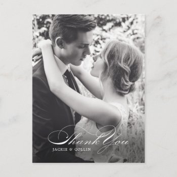Simple Thank You Wedding Postcard by Jolie_Jolie_Design at Zazzle