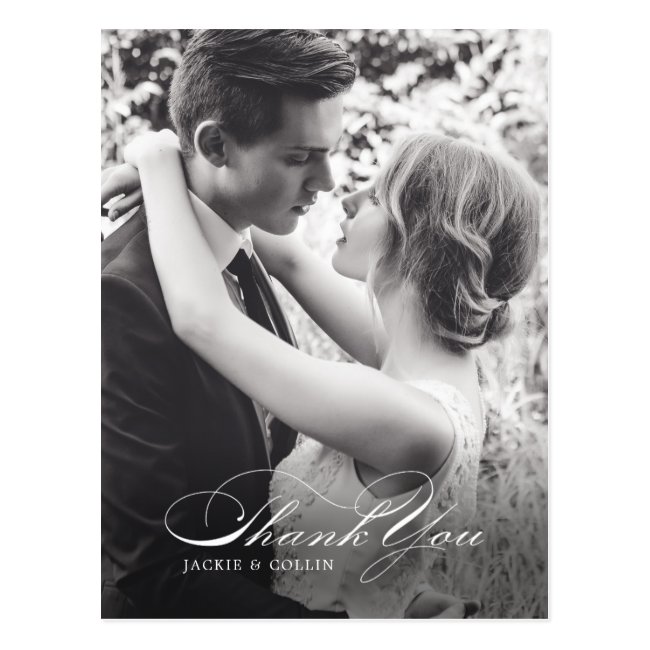 Simple Thank You Wedding Postcard