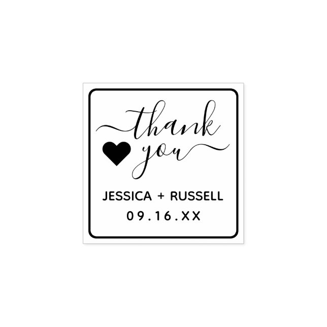 Simple Thank You Wedding Rubber Stamp (Imprint)