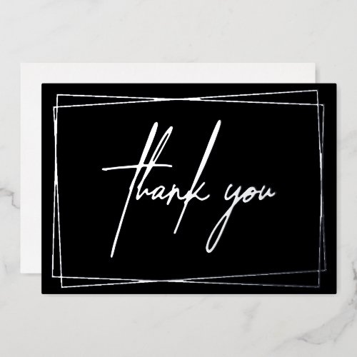 Simple Thank You with Frame Foil Invitation