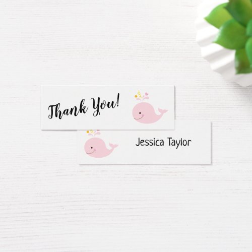 Simple Thank You with Pink Whale Insert Cards