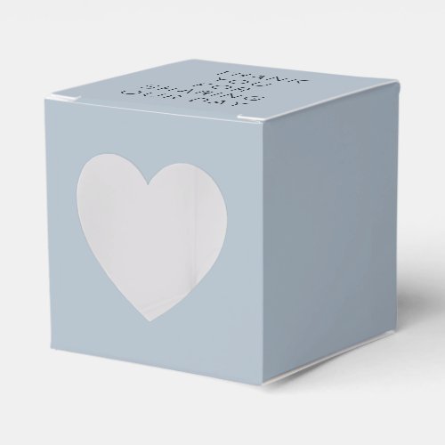 Simple Thanks Dusty Blue Names Date Custom Wedding Favor Boxes