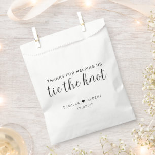Simple Thanks for helping us tie the knot Wedding Favor Bag