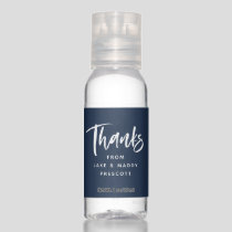 Simple thanks personalized navy blue hand sanitizer