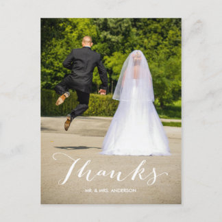 Simple Thanks Photo Wedding Thank You Postcard