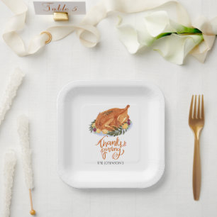 Simple Thanksgiving Turkey Dinner Paper Plates