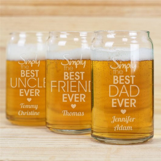 Simple The Best Ever Can Shaped Beer Glass (Front)