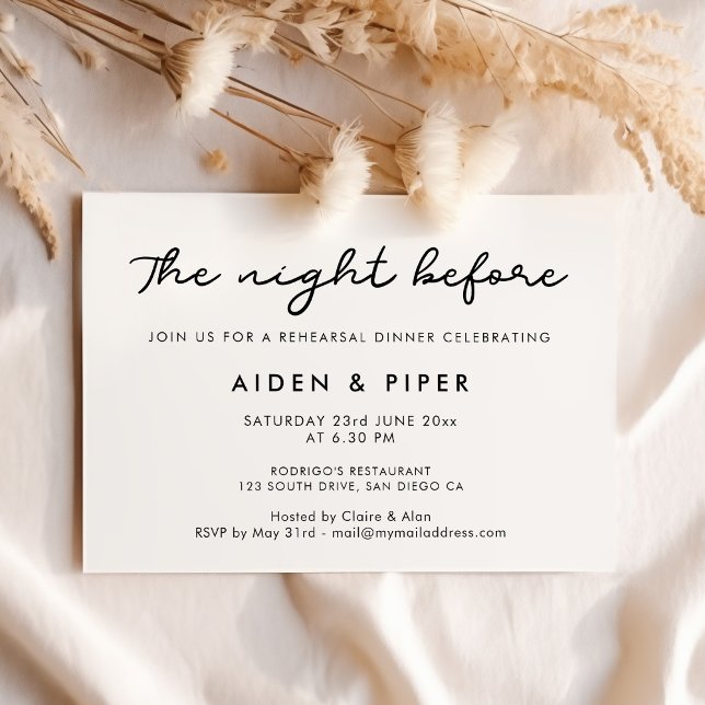Simple The night before rehearsal dinner Invitation (Creator Uploaded)