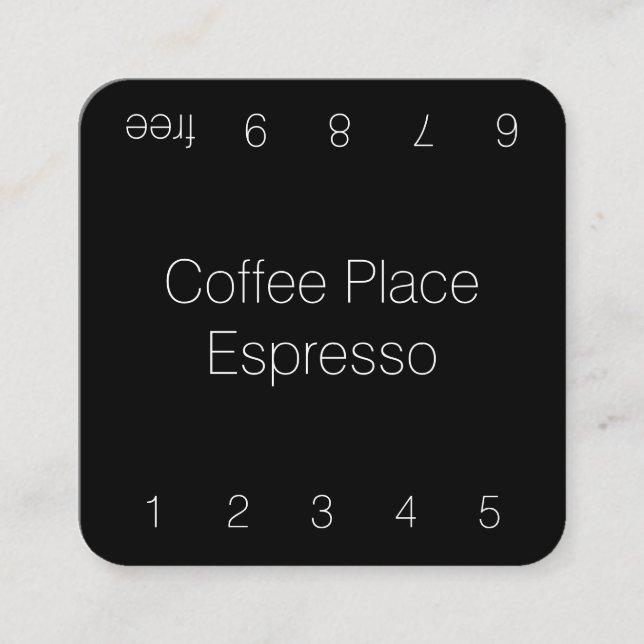 Simple Thin Dark Loyalty Coffee Punchcard Card (Front)