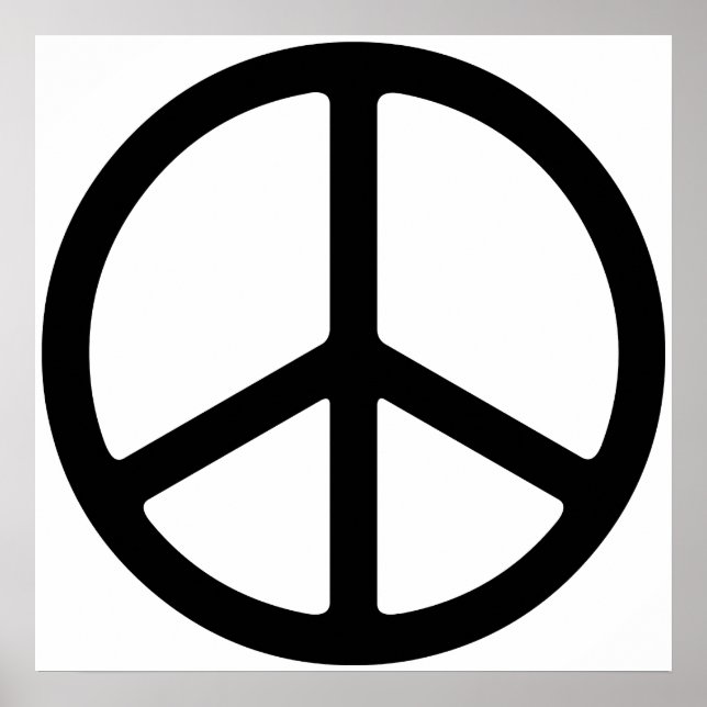 Simple Thin Peace Symbol Art Print (Front)