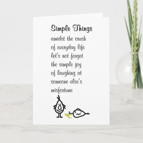 Simple Things A Funny Thinking Of You Poem Card