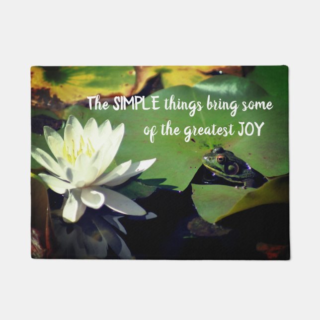 Simple Things Frog Inspirational Quote   Doormat (Front)
