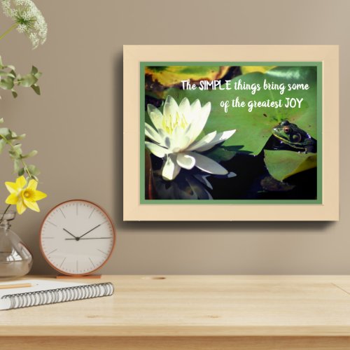 Simple Things Frog Inspirational Quote Framed Framed Art