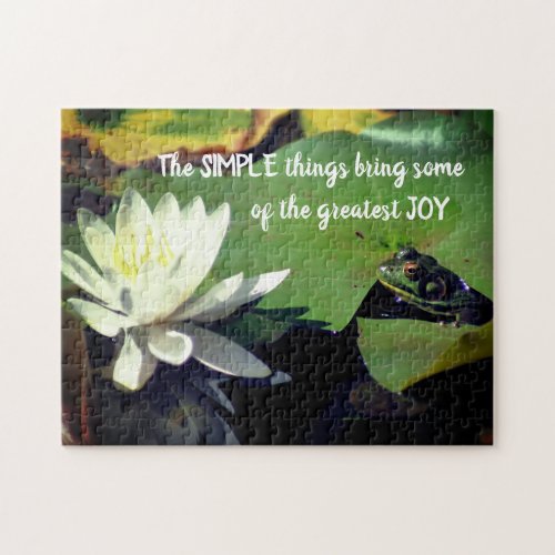 Simple Things Frog Inspirational Quote Jigsaw Puzzle