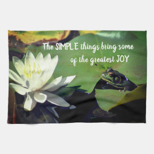 Simple Things Frog Inspirational Quote Kitchen Towel