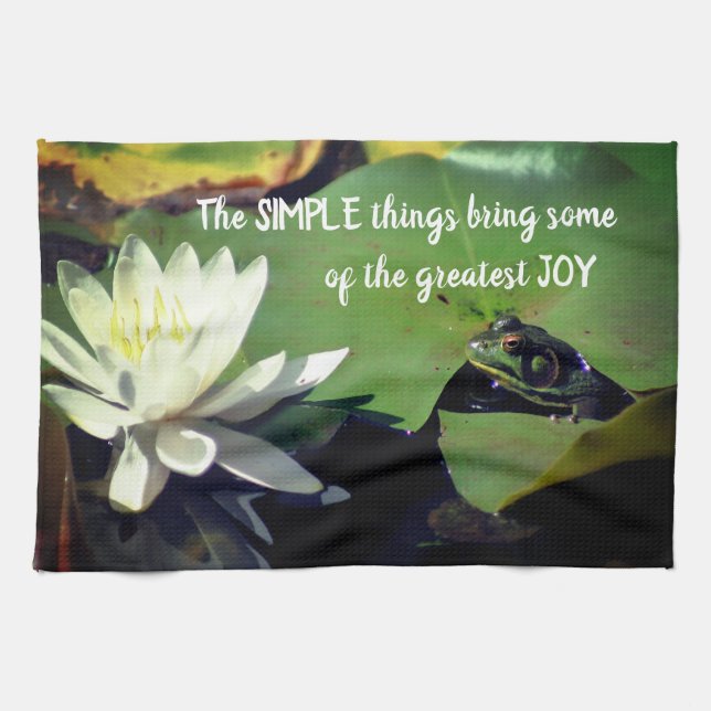 Simple Things Frog Inspirational Quote  Kitchen Towel (Horizontal)