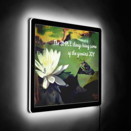 Simple Things Frog Inspirational Quote  LED Sign