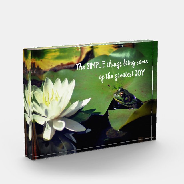 Simple Things Frog Inspirational Quote Photo Block (Left)