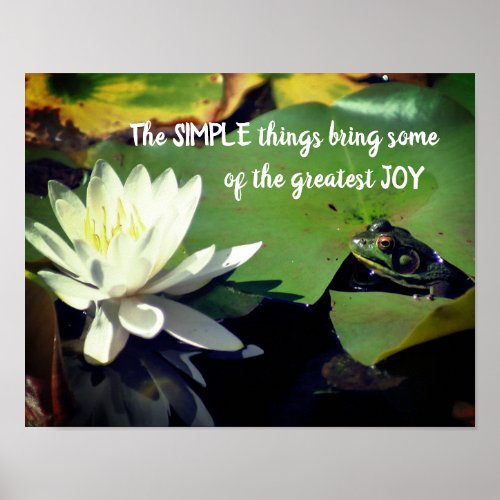 Simple Things Frog Inspirational Quote Poster