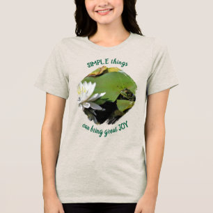Simple Things Frog Inspirational Quote Tri-Blend Shirt