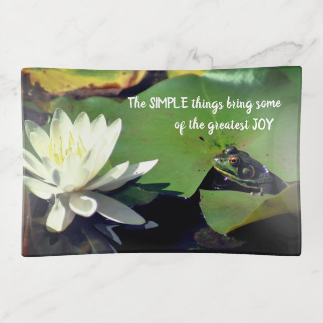Simple Things Frog Inspirational Quote Trinket Tray (Front)