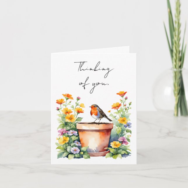 Simple Thinking of You Thank You Card | Watercolor (Front)