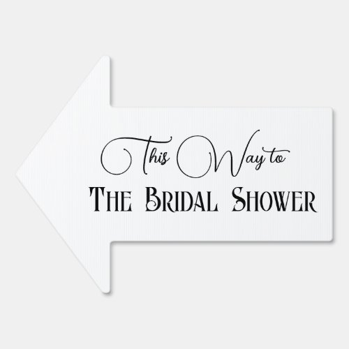 Simple This Way to The Bridal Shower Arrow Sign