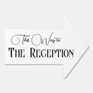 Simple This Way to The Reception Arrow Sign