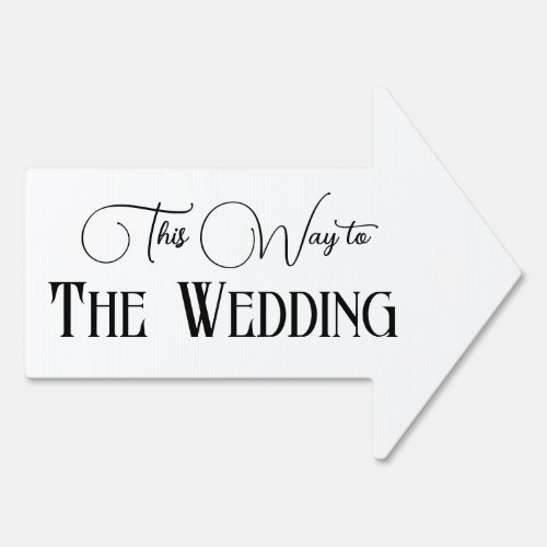 Simple This Way to The Wedding Arrow Sign