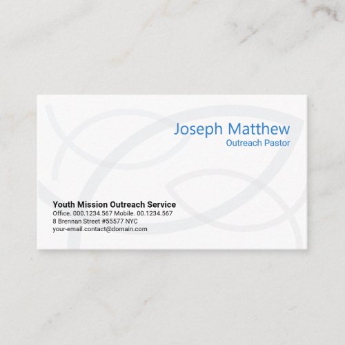 Simple Three Grey Ichthus Fish Christian Ministry Business Card