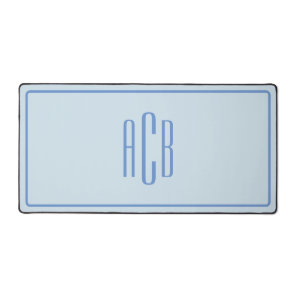 Simple Three Letter Blue Monogram Desk Mat