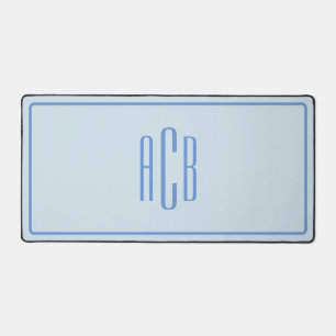 Simple Three Letter Blue Monogram Desk Mat