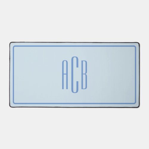 Simple Three Letter Blue Monogram Desk Mat