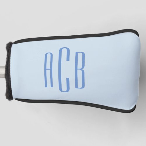 Simple Three Letter Blue Monogram Golf Head Cover