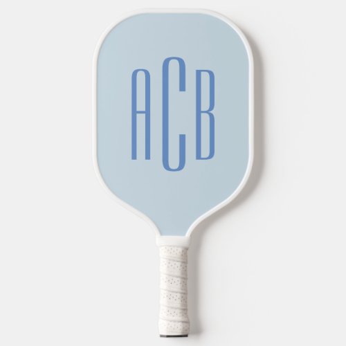 Simple Three Letter Blue Monogram Pickleball Paddle