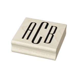 Simple Three Letter Monogram Rubber Stamp