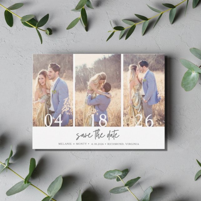 Simple Three Photo Wedding Save the Date (Creator Uploaded)