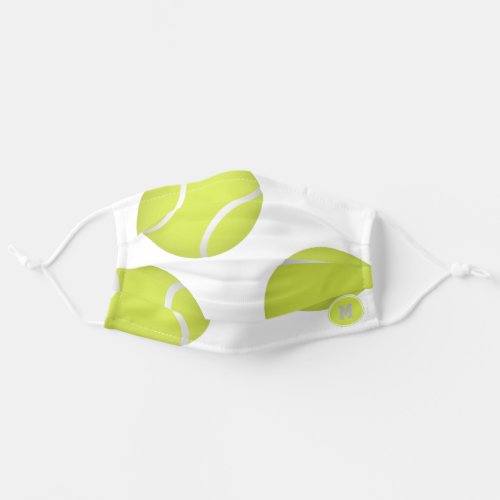 simple three tennis balls monogrammed adult cloth face mask