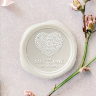 Simple Thumbprint Save the Date Wedding Heart Wax Seal Stamp