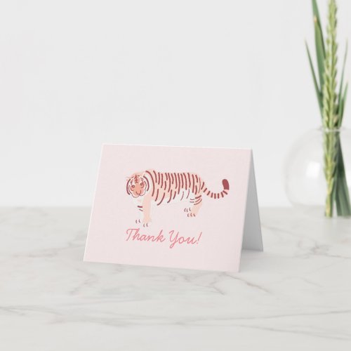 Simple Tiger Pink Thank You Card