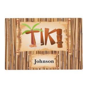 Simple Tiki Bamboo Sticks Design Placemat