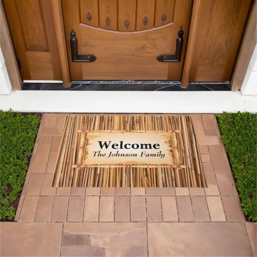 Simple Tiki Bamboo Sticks  Doormat