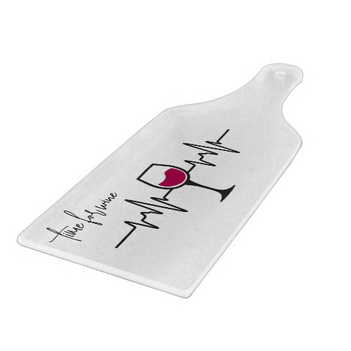 Simple Time for wine Heart Beat  Cutting Board