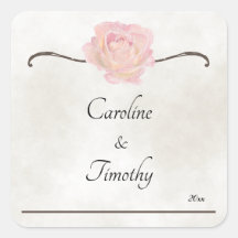 Simple Timeless Elegance Watercolor Rose Wedding