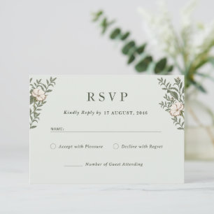 Simple Timeless Flower wedding invitation RSVP