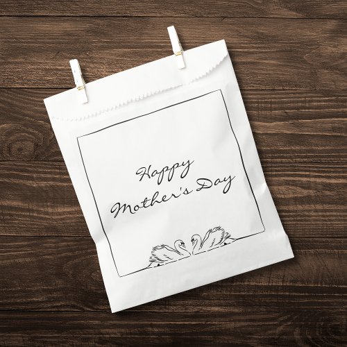 Simple Timeless Handwritten Swan Mothers Day   Favor Bag