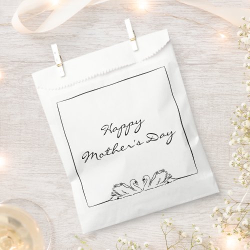 Simple Timeless Handwritten Swan Mothers Day   Favor Bag