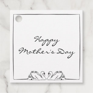 Simple Timeless Handwritten Swan Mother's Day Favor Tags